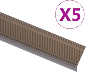 vidaXL 5 db barna L-alakú alumínium lépcsőélvédő 100 cm