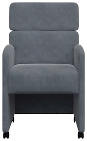 Kerekes Étkező Székek 2 pcs Sötétszürke 58 x 65 x 98 cm Bársony