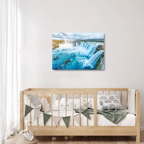 Üveg kép - Godafoss vízesés (70x50 cm)