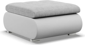 Tokio puff, fonott + műbőr, szürke - fehér