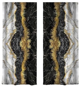 Fekete-aranyszínű függöny szett 2 db-os 140x260 cm – Mila Home