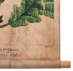 Hazelnut Leaf Fali dekoráció, Creaciones Meng, lenvászon/kínai fenyőfa, 44x73 cm