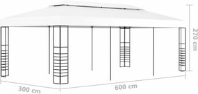 fehér pavilon 6 x 3 m