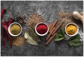 Poszterek 155x105 Fűszer triptichon Hot