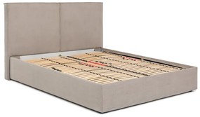 Szürkésbarna kárpitozott ágyneműtartós franciaágy ágyráccsal 180x200 cm Thessa Bold – Bonami Selection