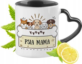 Kutya Bögre Fekete Szív Alakú Füllel Ajándék