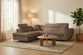 Bal oldali, ággyá alakítható sarokkanapé TIL Bézs