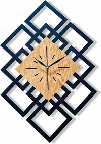 Nagy,modern Falióra,geometrikus,loft, Handmade, Fa,tölgy,csendes