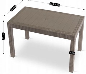 Kerti Asztal Barna Színben. FARGO