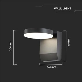 LED kültéri flexibilis fali lámpa LED/17W/230V IP65 3000K fekete