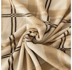 Mikroplüss ágynemű PLAID krém Ágyneműhuzat mérete: 2 db 70 x 90 cm | 200 x 220 cm