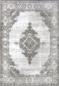 Virágmintás plüss szőnyeg 57x90cm, puha sörtékkel, krémszürke