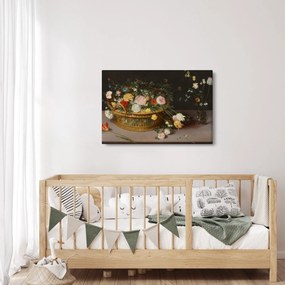 Kép - Jan Brueghel the Elder, Flowers in a Basket and a Vase, reprodukciók (90x60 cm)