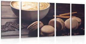 5-részes kép kávé és csokis macaroons