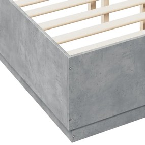 betonszürke szerelt fa ágykeret 140x190 cm