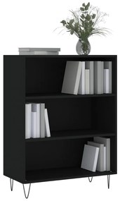 fekete szerelt fa könyvespolc 69,5 x 32,5 x 90 cm