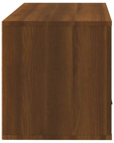 barna tölgyszínű tömör fenyőfa fali cipőszekrény 70x35x38 cm