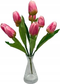 Tulipán csokor mű tulipán 40 cm rózsaszín