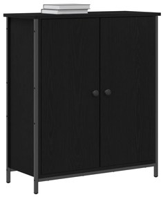 Fekete tölgy 70x30x80 cm Szerelt fa és acél