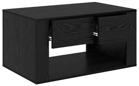 vidaXL Dohányzóasztal fiókkal Fekete tölgy 80 x 50 x 40 cm Faanyag