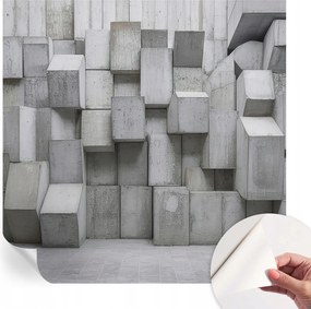 Fotótapéta Fali tapéta Hálószobába és Nappaliba Beton tömbök 250x250 cm