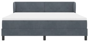 vidaXL Boxspring Ágy Matrac Sötétszürke 180x200 cm Bársony