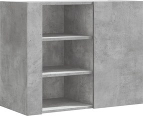vidaXL betonszürke szerelt fa faliszekrény 75 x 35 x 60 cm