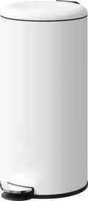 HOMCOM 30L Lépéses Kukás Lágy Záródású Fedéllel és Pedállal, Hulladékgyűjtő Belső Vödörrel, Nappalihoz, Irodához, Fém, Krémfehér, 36 x 30 x 63,5 cm |