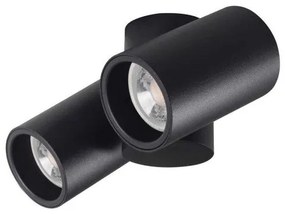 LED lámpatest , mennyezeti , spot , 2x5W , GU10 foglalat , fekete , BLURRO