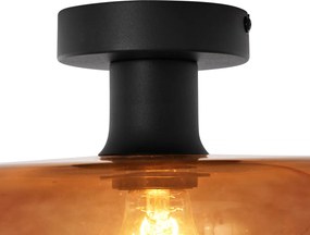 Retro mennyezeti lámpa fekete bronzüveggel - Bizle