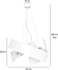 Emibig modern függeszték modo fehér króm emi585/1