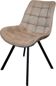 Étkezőszék, szürkésbarna Taupe Velvet szövet/fekete, SAMIRA
