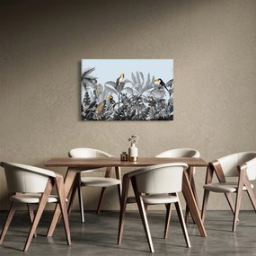 Állatok képe egy trópusi erdőben (90x60 cm)