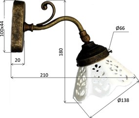 Sapho Sapho, BARI lámpa E14, 40W, 230V, kerámia búra, bronz, MC811