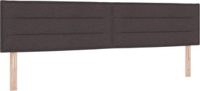 vidaXL LED ágytámla LED -es lámpákkal Sötét Barna 200 cm Poliészter