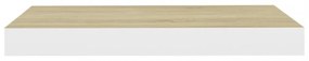 4 db tölgyszínű és fehér MDF lebegő fali polc 50 x 23 x 3,8 cm