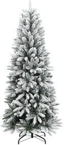 műkarácsonyfa 300 LED-del és pelyhes hóval 180 cm