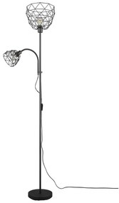 Fekete állólámpa fém búrával (magasság 180 cm) Haval – Trio