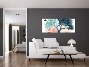 Kép – Akvarellfa tele élettel (120x50 cm)