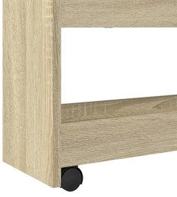 4 szintes sonoma tölgy színű szerelt fa keskeny tárolókocsi