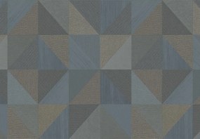 Parato Cristiana Masi Vitalis Dynamo barna-kék geometrikus texturált vlies tapéta – 32417
