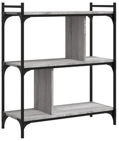 3 szintes szürke sonoma színű fa könyvespolc 76 x 32 x 88 cm