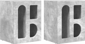 vidaXL Éjjeli asztal 2 pcs Beton Szürke 40 x 35 x 50 cm Faanyag
