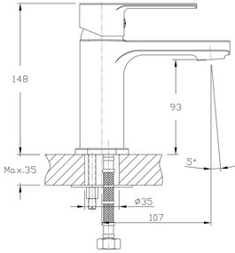 Aqualine - Mosdócsap FACTOR fényezett króm