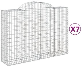 7 db íves horganyzott vas gabion kosár 200x50x140/160 cm