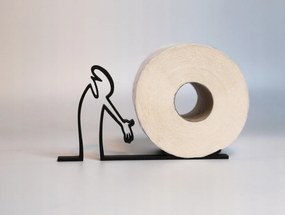 Minimalist papírtartó állvány – Loft Design Wc dekoráció| Fekete