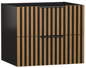 Strama Meru szekrény 60x46x50 cm Függesztett, mosdó alatti fekete 23.100.88