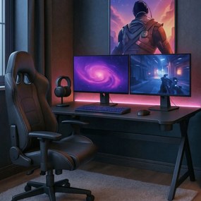 Gaming íróasztal 120 cm méretben, fekete kivitelben BLECK