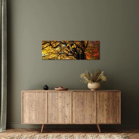 Egy őszi fa képe (órával) (90x30 cm)