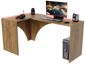 Sarok LED PC asztal Uhlominn (arany craft). 1092074
